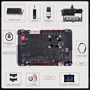 3 assi 4540 macchina di incisione CNC con tavolo in alluminio, fuso 500W 4